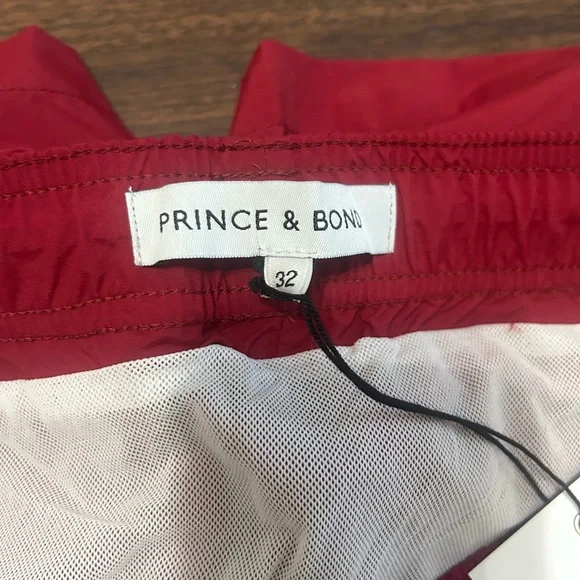 NWT Prince and Bond Men's Red Swim Shorts Trunks size 36 - Picture 4 of 6